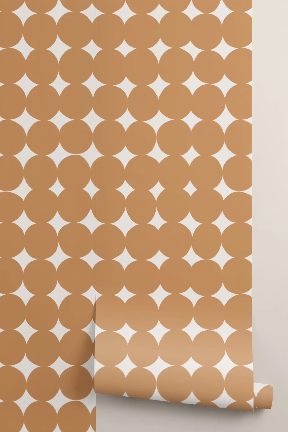 Orange Geometric Retro Pattern Wallpaper Mural