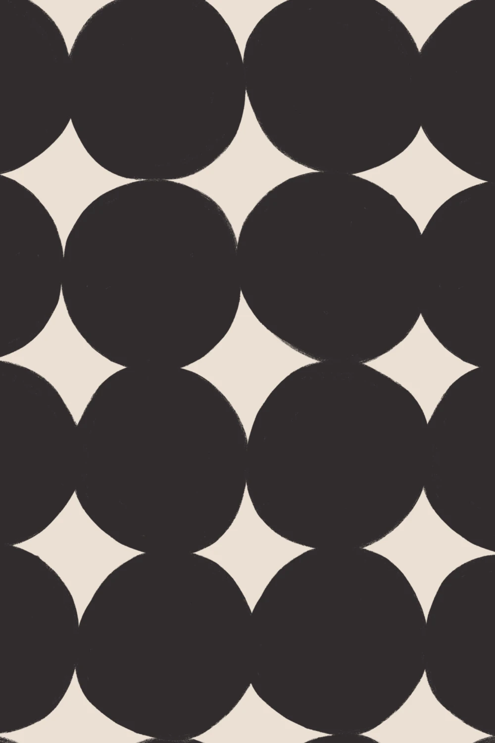 Black Geometric Pattern Mural Adds Modern Architectural Flair