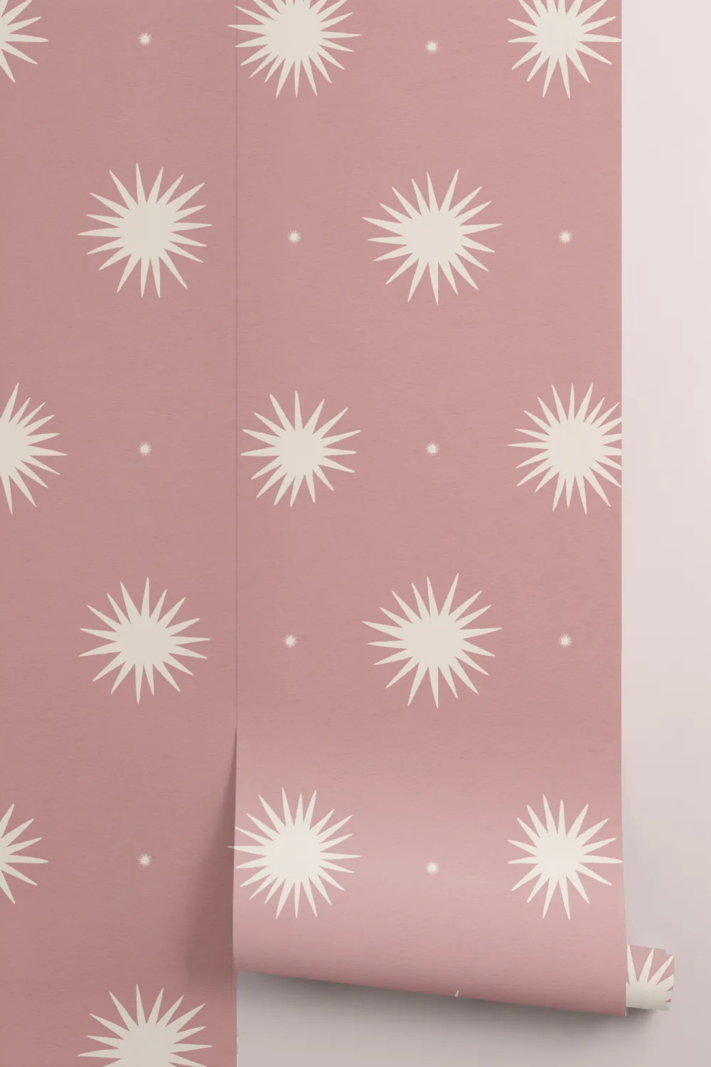Pink Celestial Pattern Wallpaper For A Calm Mural