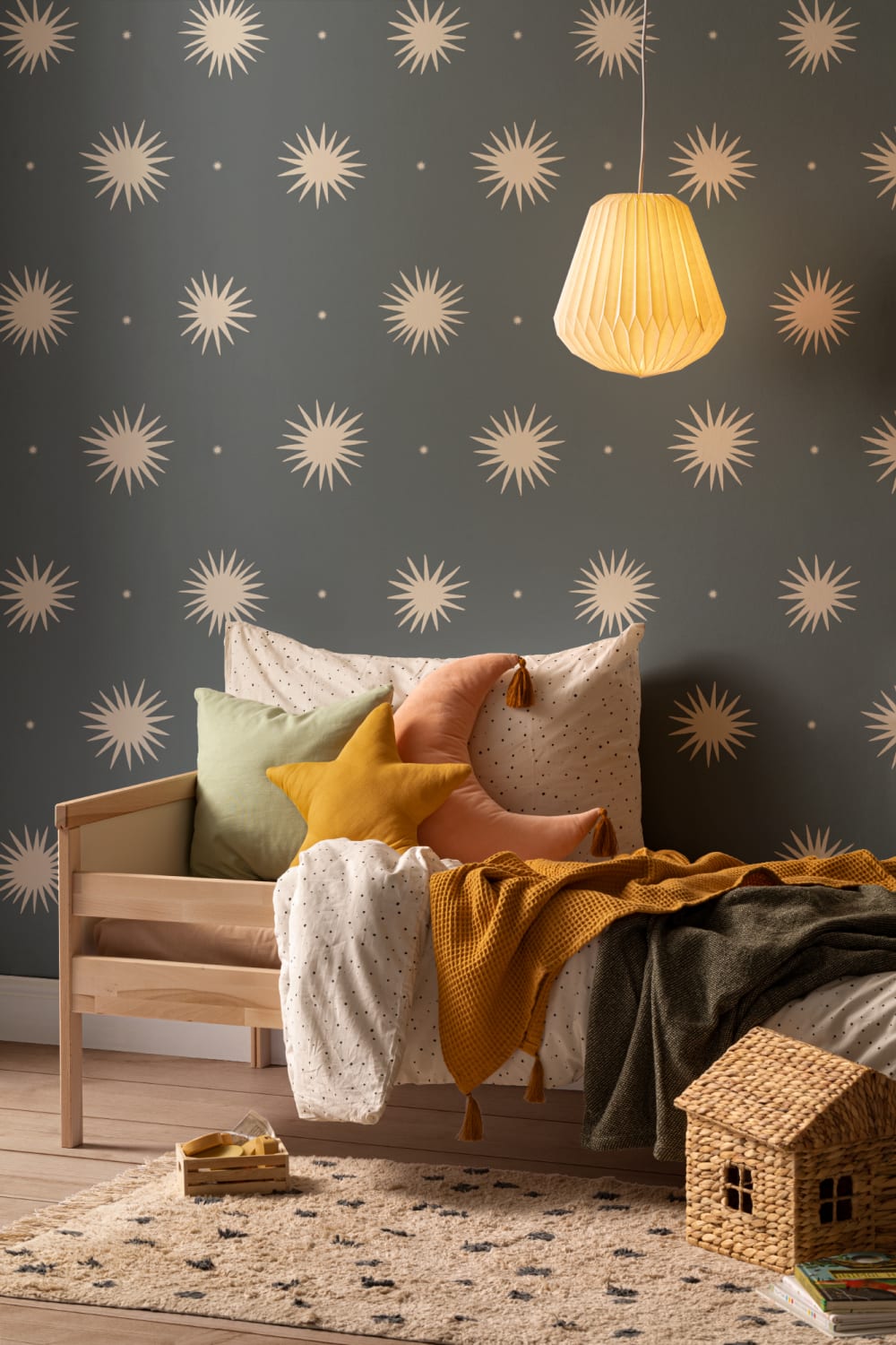 Murale cu model geometric celestial albastru marin