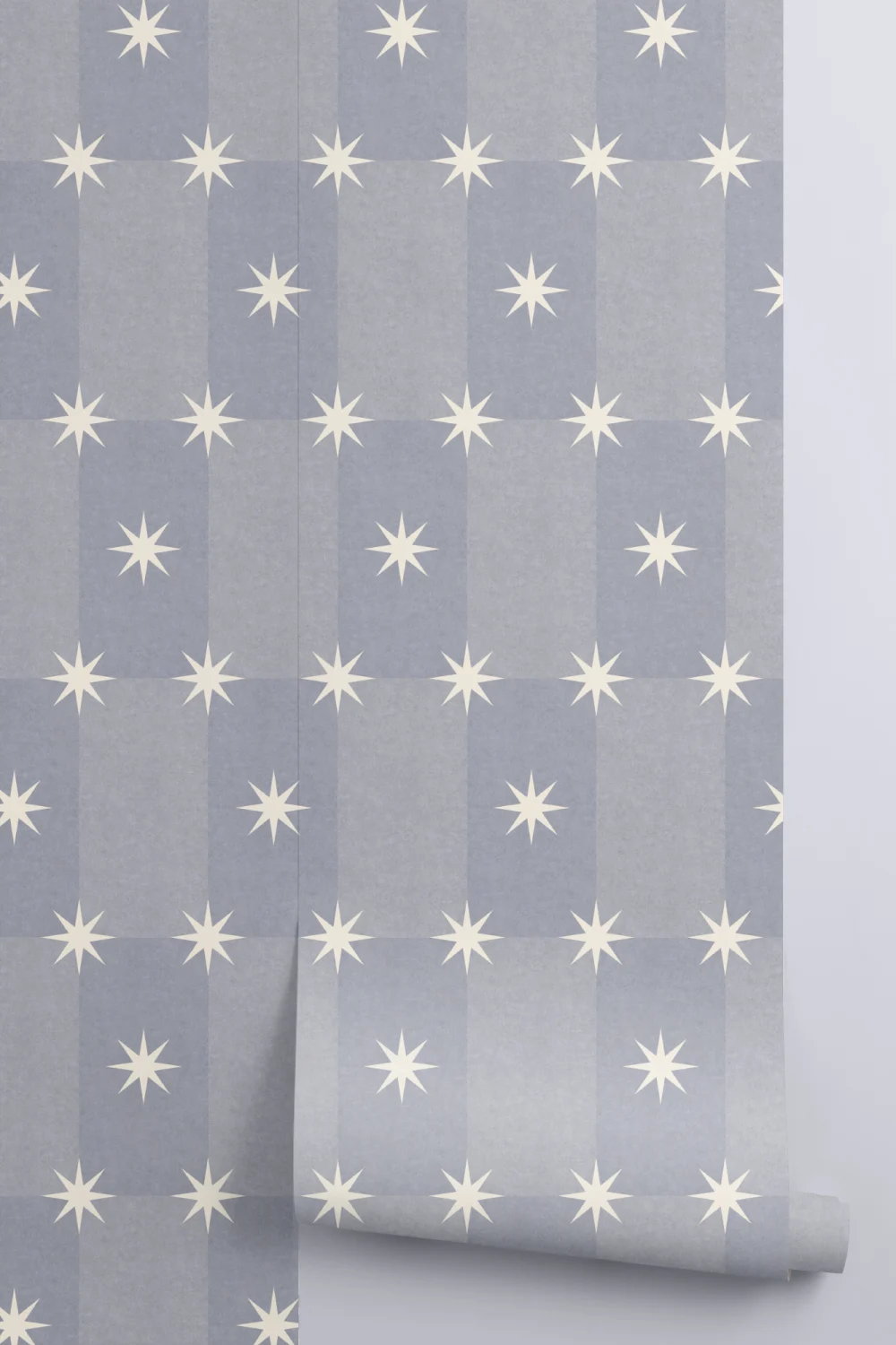 Sterling Blue Star Pattern Contemporary Kids Wall Mural