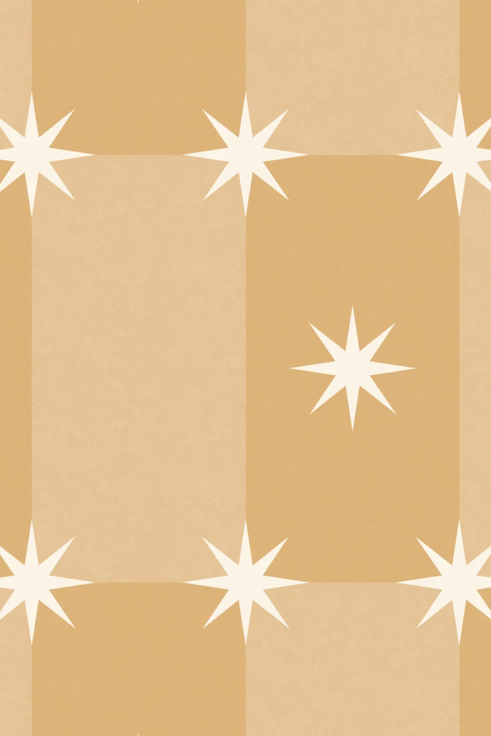 Yellow Geometric Starburst Pattern Mural For Playful Spaces