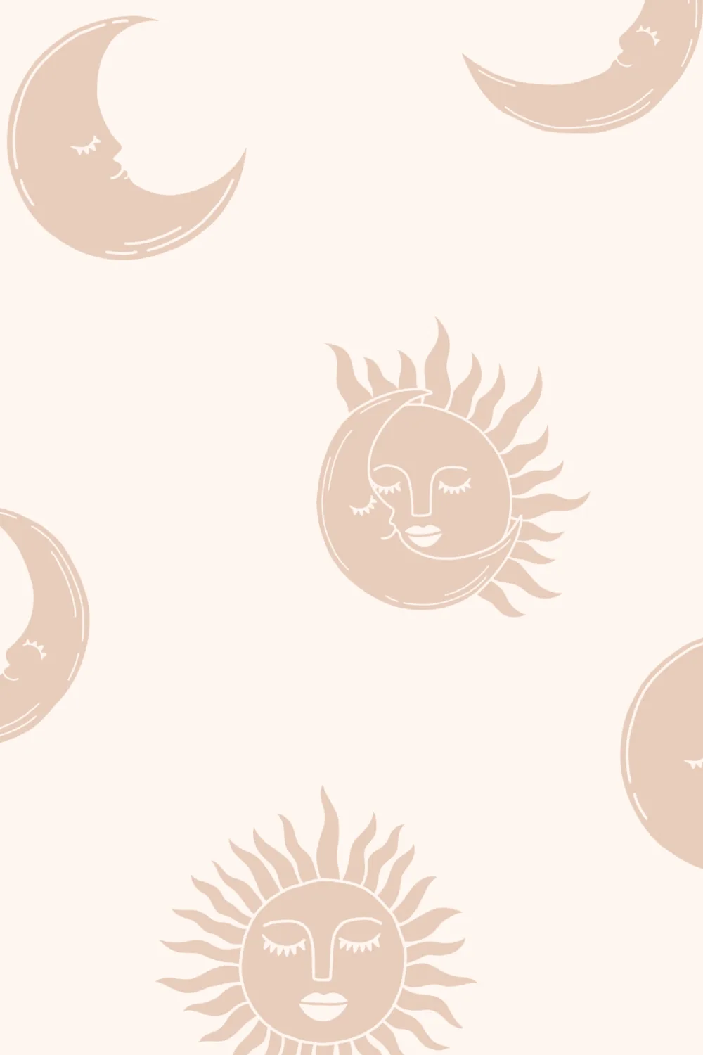 Papel pintado Boho Rosa Sol y Luna