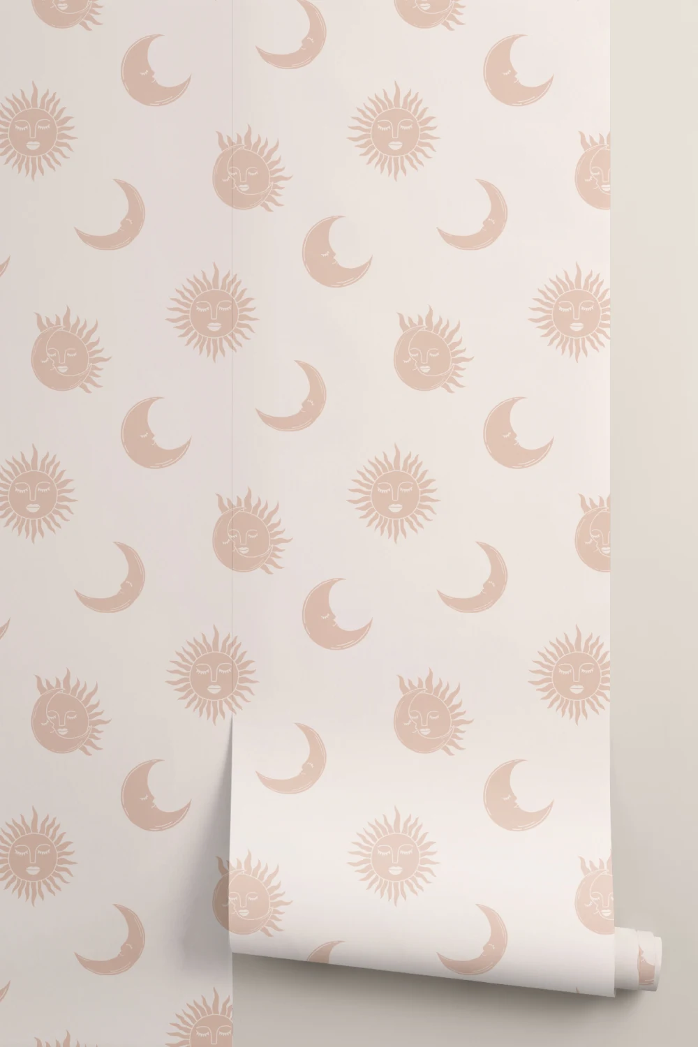 Papel pintado Boho Rosa Sol y Luna
