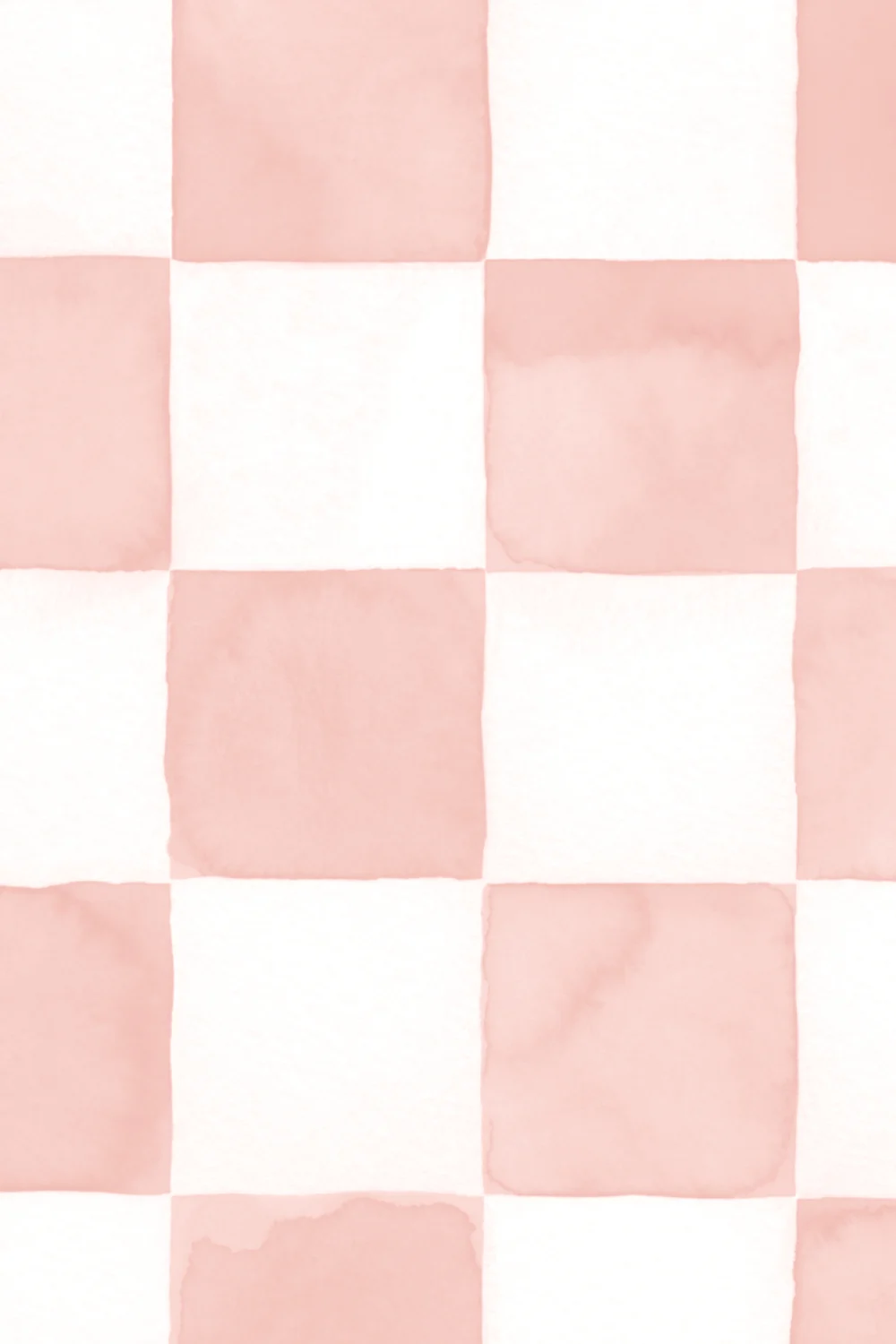 Pink Watercolor Checkered Tile Mural
