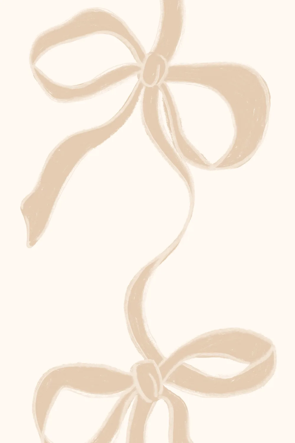 Carta da parati beige con fiocco e strisce