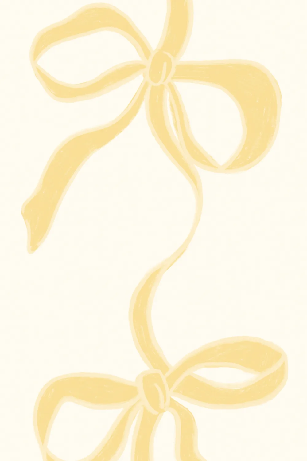 Yellow Ribbon Bow Stripes Mural