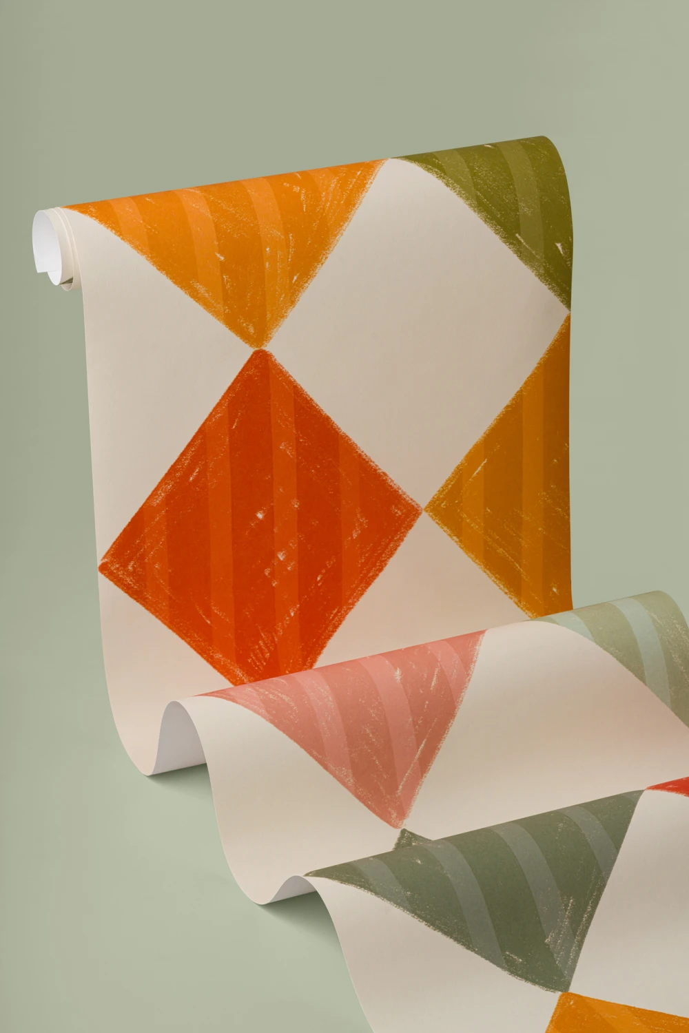 Heldere Multi Stripe Harlekijn Muurschildering