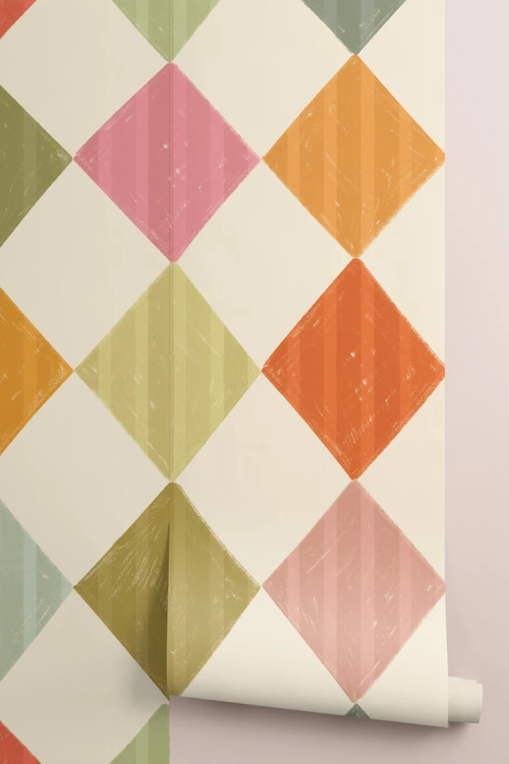 Heldere Multi Stripe Harlekijn Muurschildering