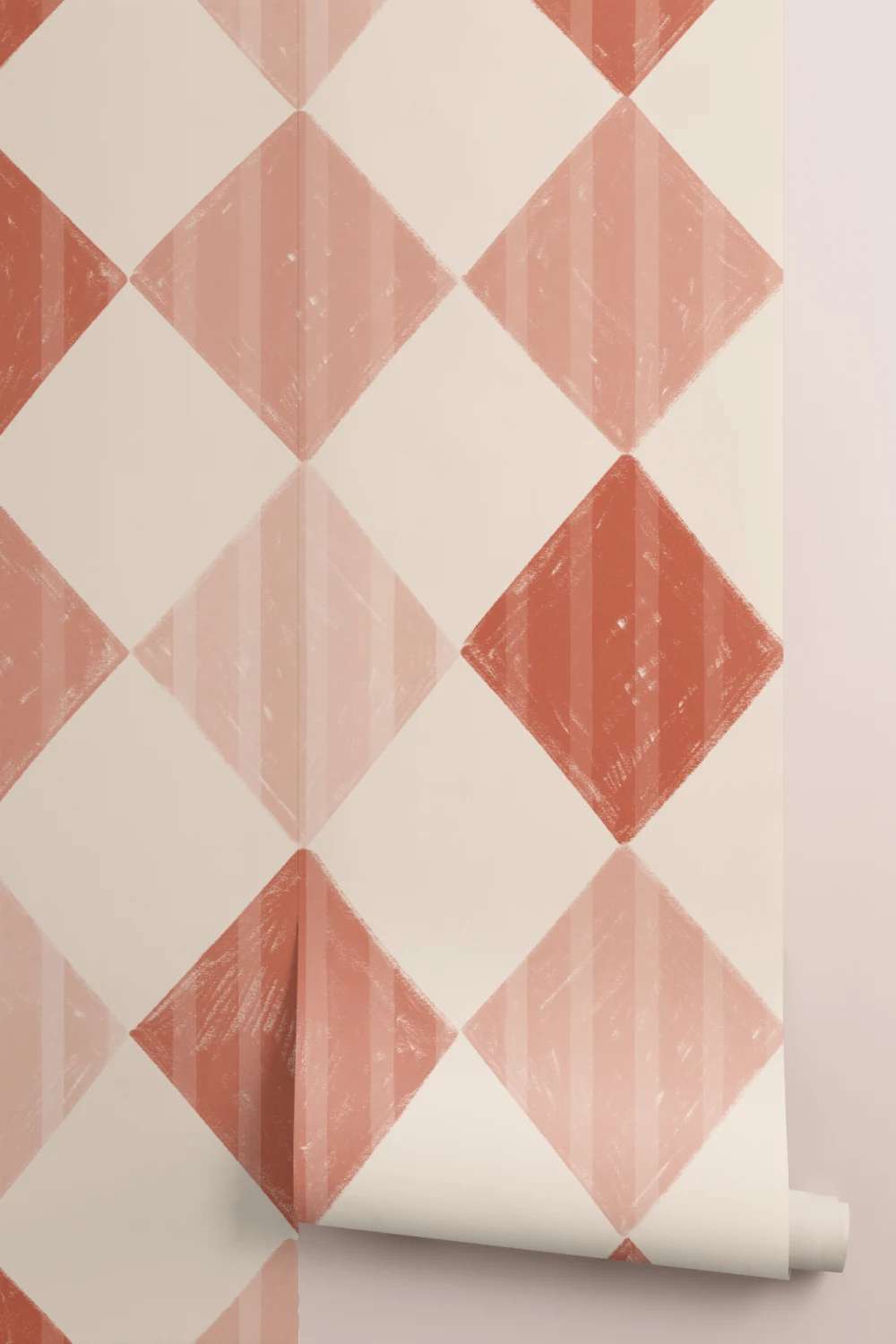 Red Stripe Harlequin Mural