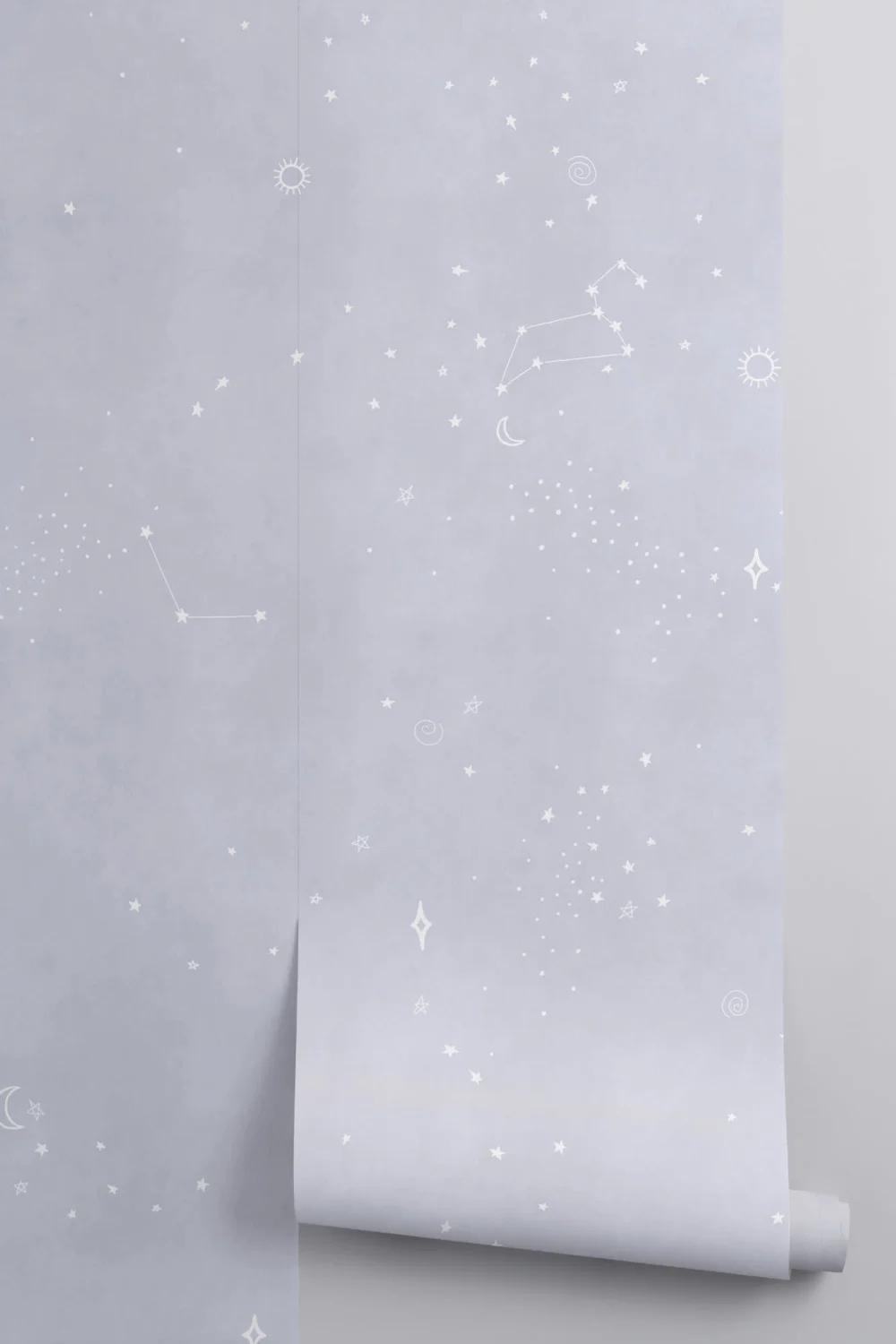 Lilac & White Zodiac Constellation Wallpaper Mural