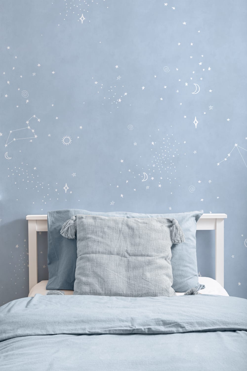 Blue & White Zodiac Theme Constellation Wallpaper Mural
