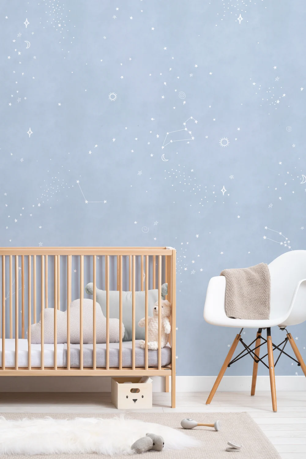 Blue & White Zodiac Theme Constellation Wallpaper Mural