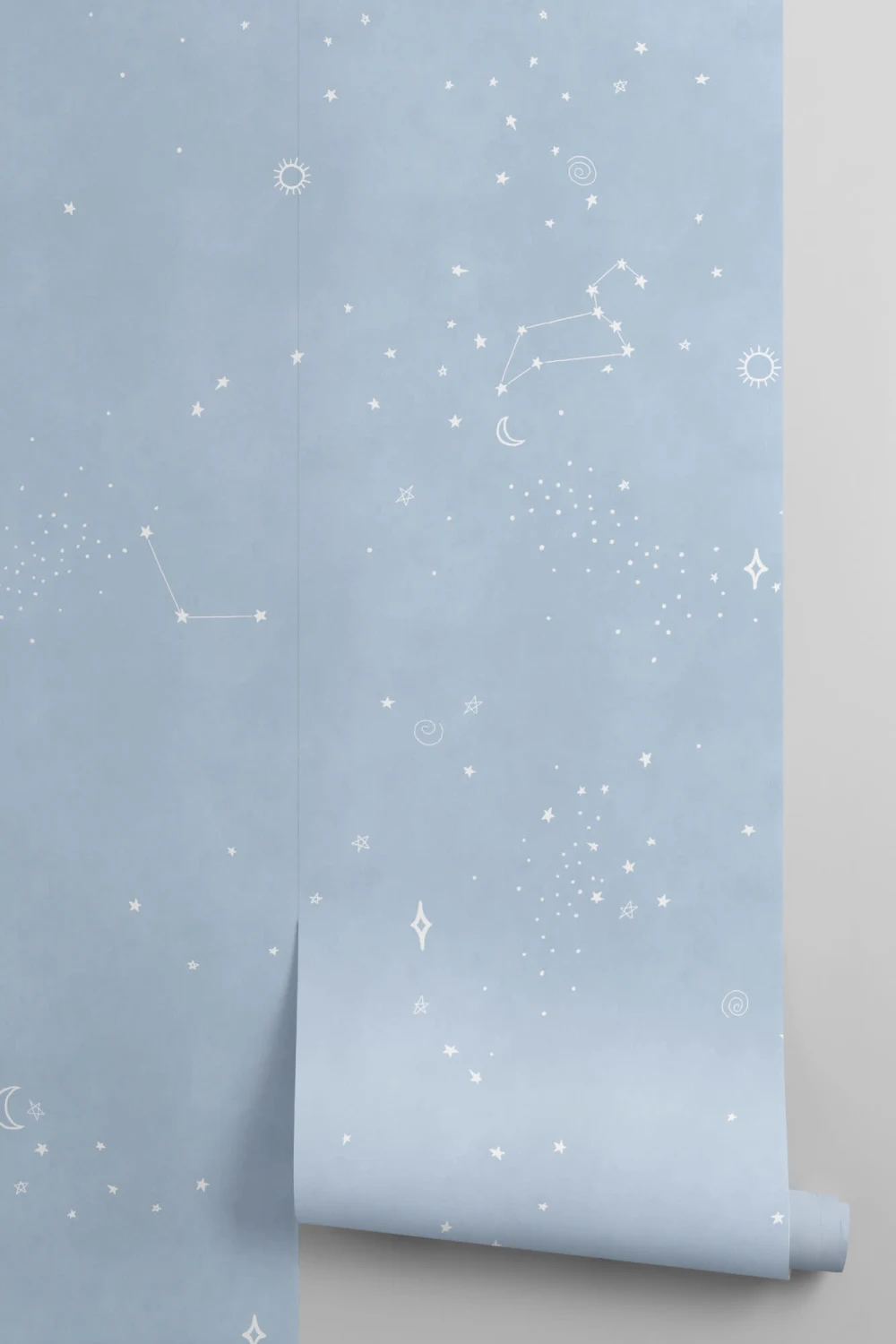 Blue & White Zodiac Theme Constellation Wallpaper Mural