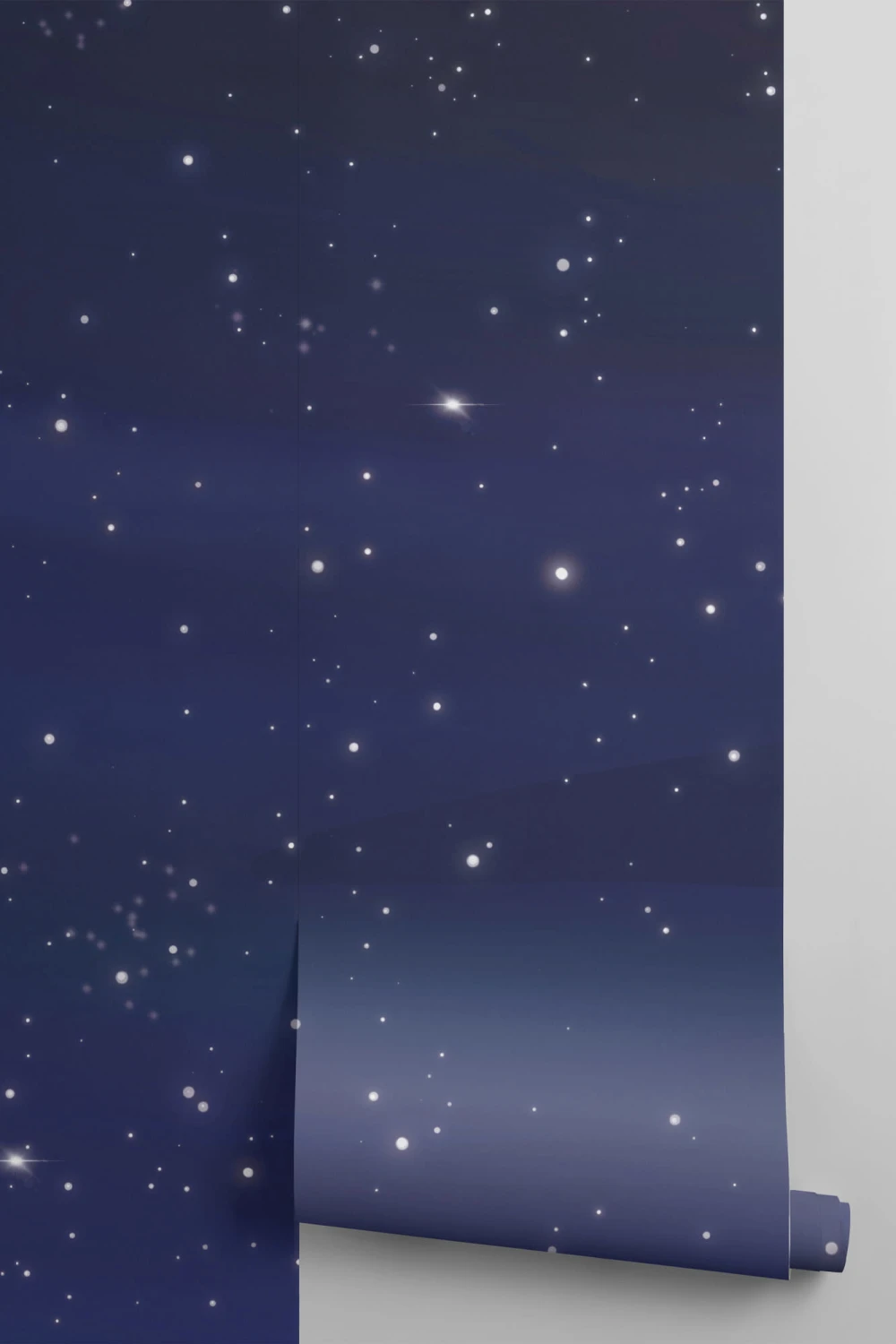 Dark Blue Night Sky Stars Wallpaper Mural