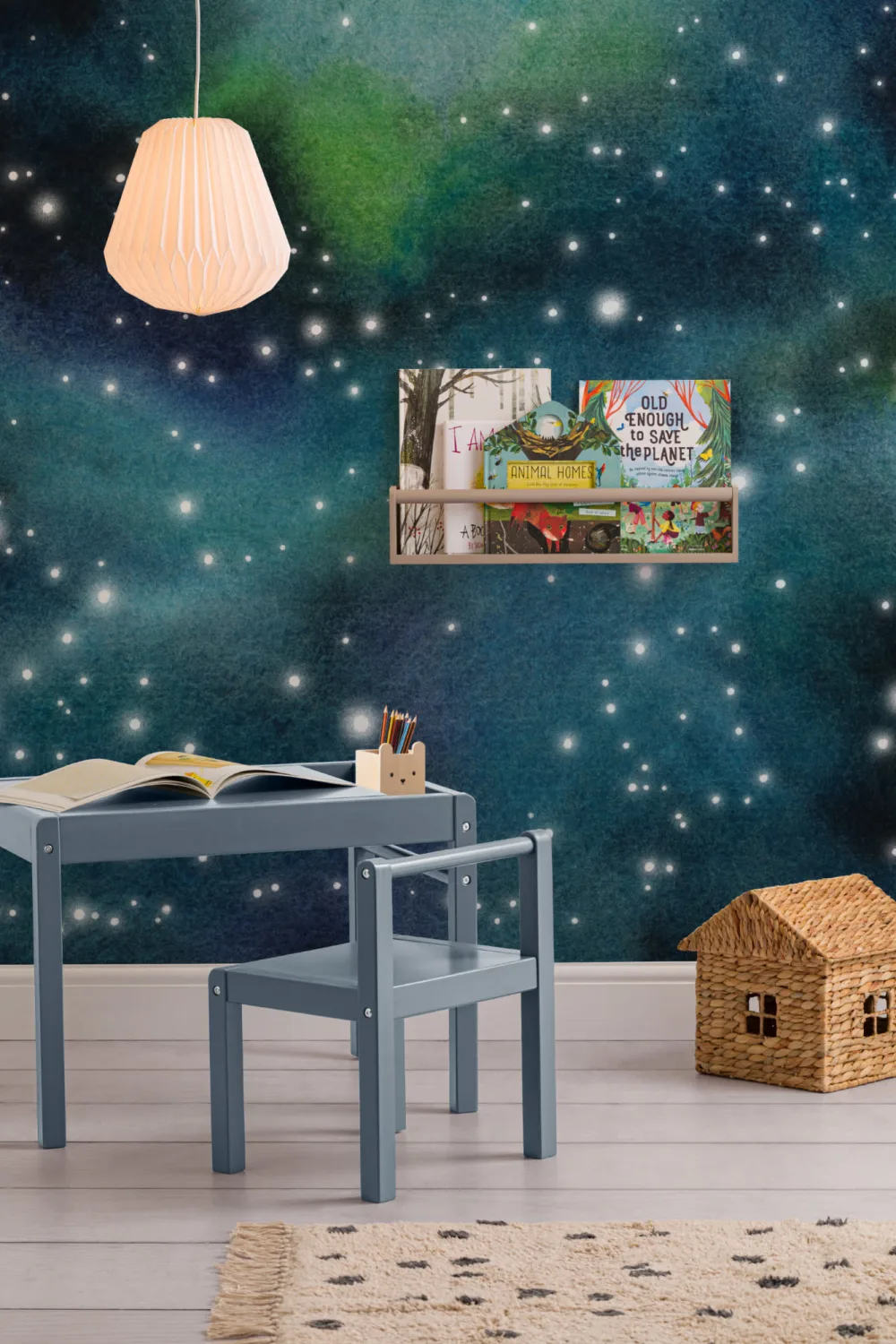 Papel de parede Mural Céu Noturno Estrelado da Galáxia da Marinha