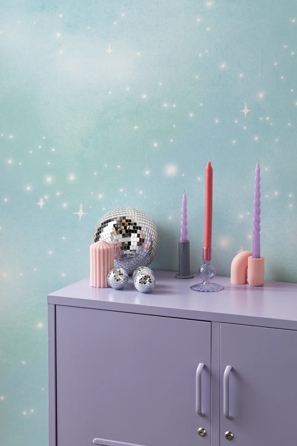 Light Blue Starry Sky Wallpaper Mural