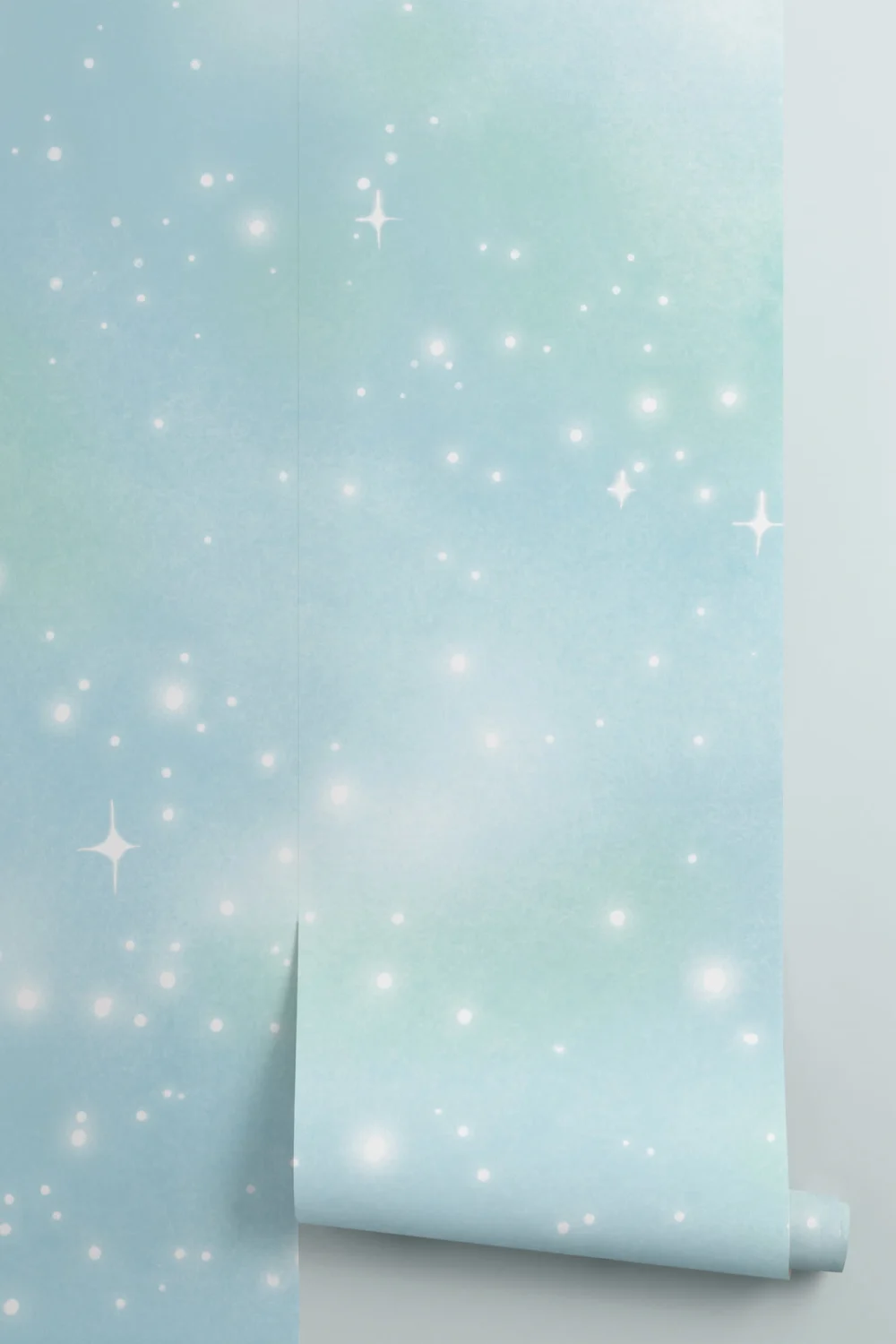 Light Blue Starry Sky Wallpaper Mural