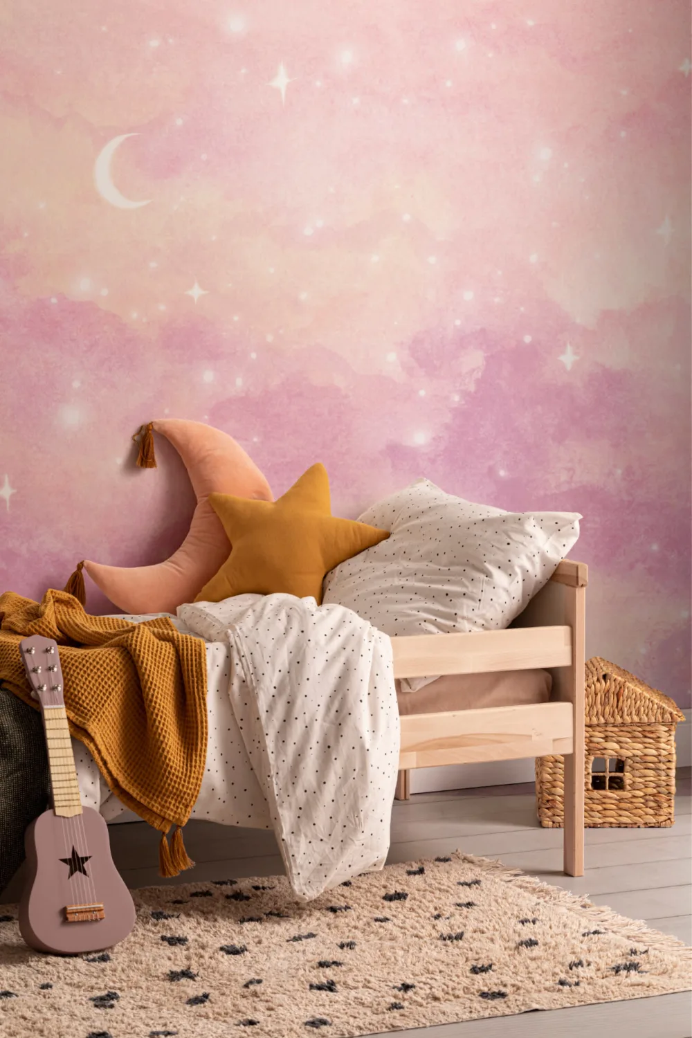 Pink Sunset Starry Sky Wallpaper Mural