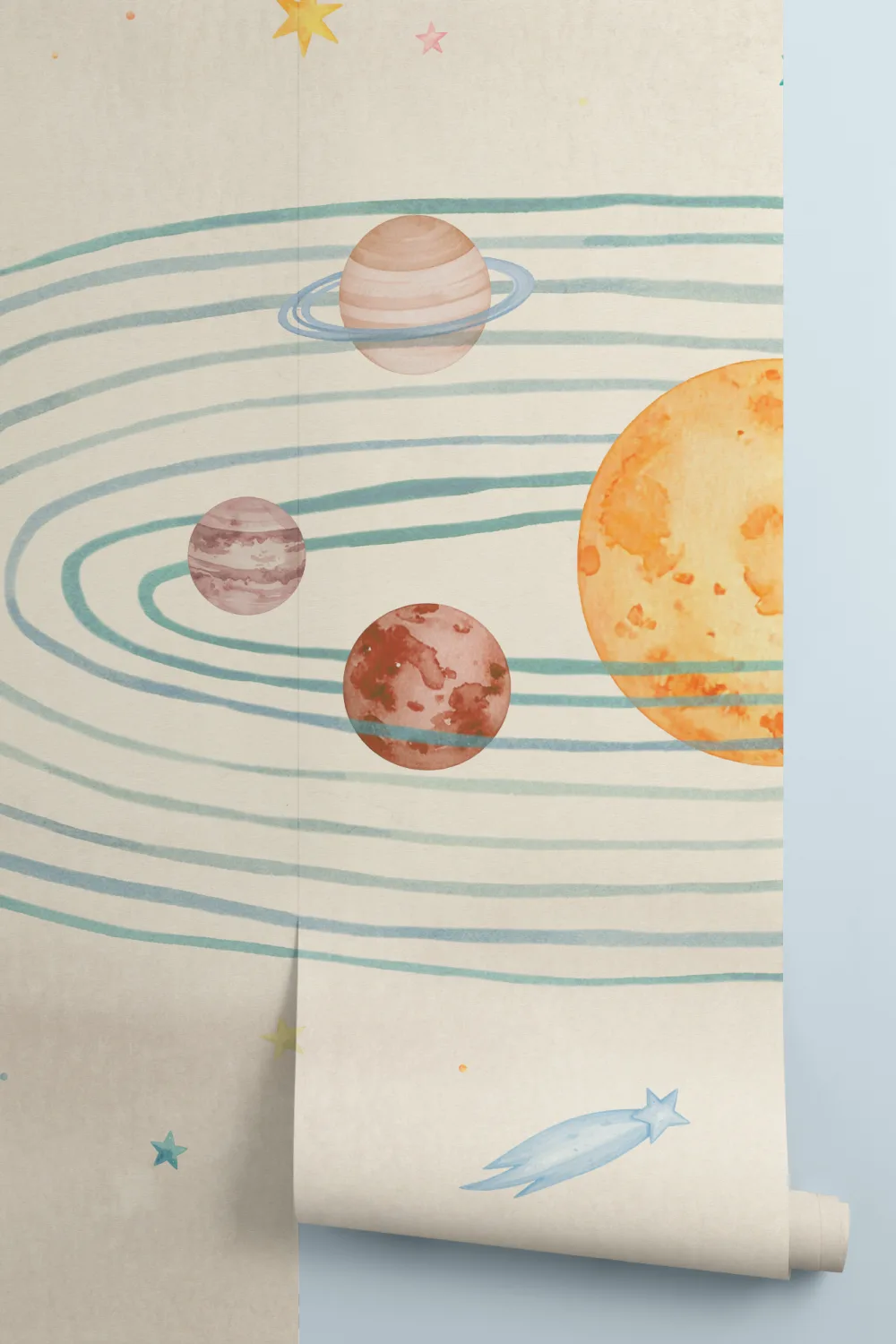 Multicolor Galactic Space Adventure Kids' Mural