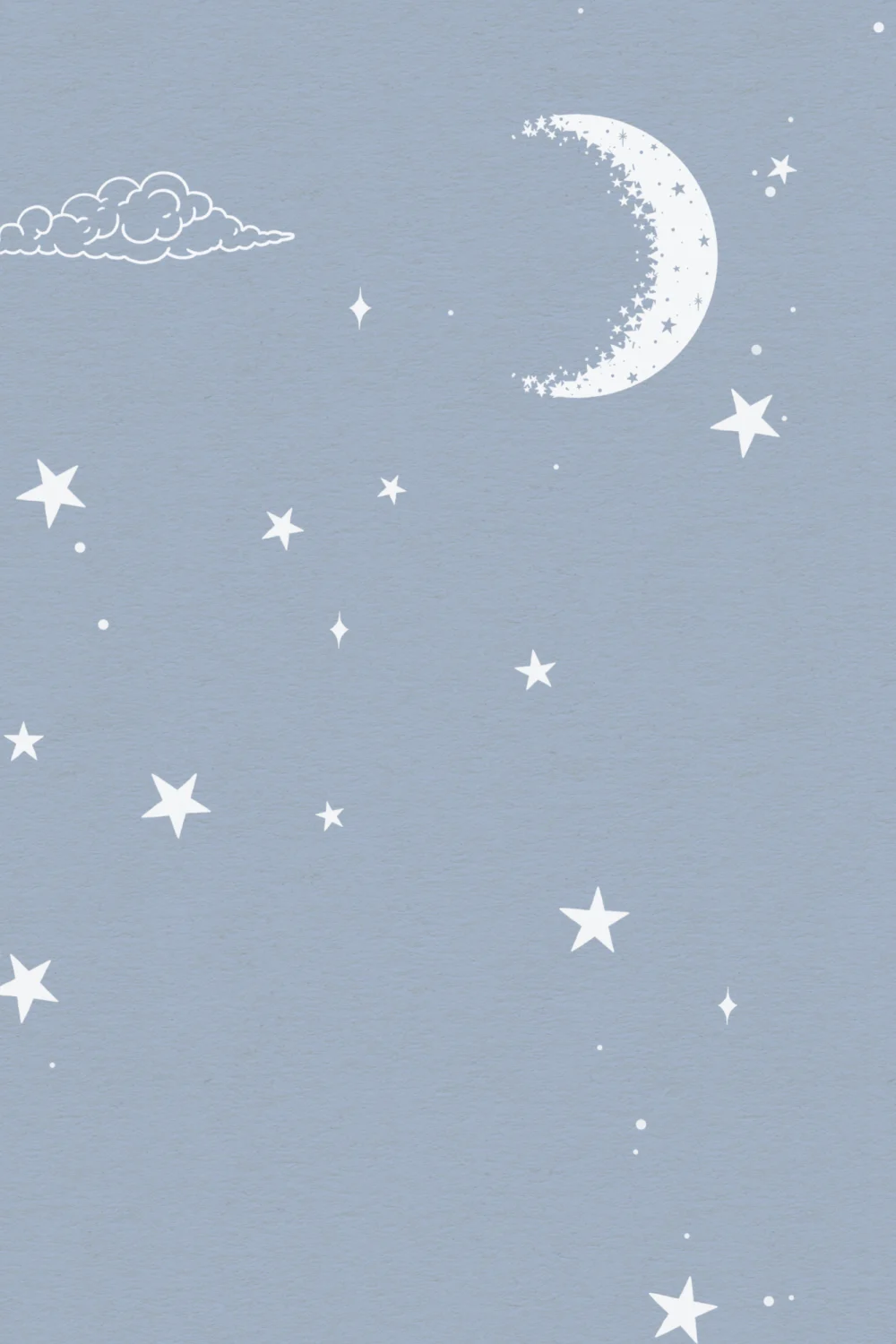 Blue & White Moon & Stars Mural