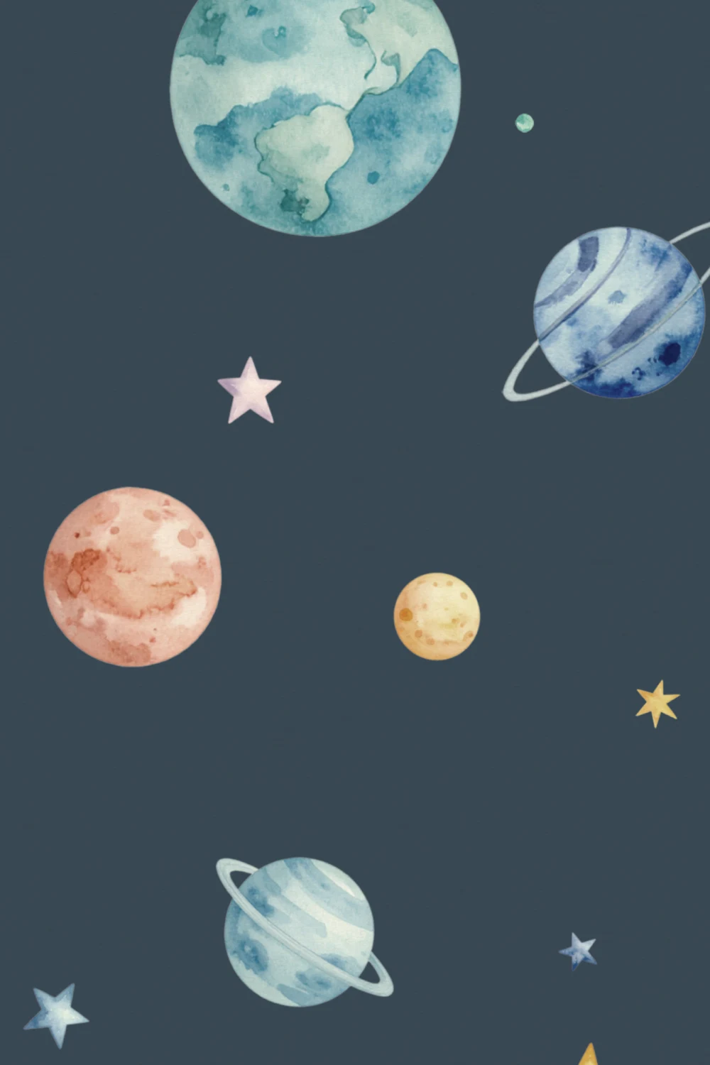 Kids' Multicolor Adventure Planetary Cosmos Wall Mural