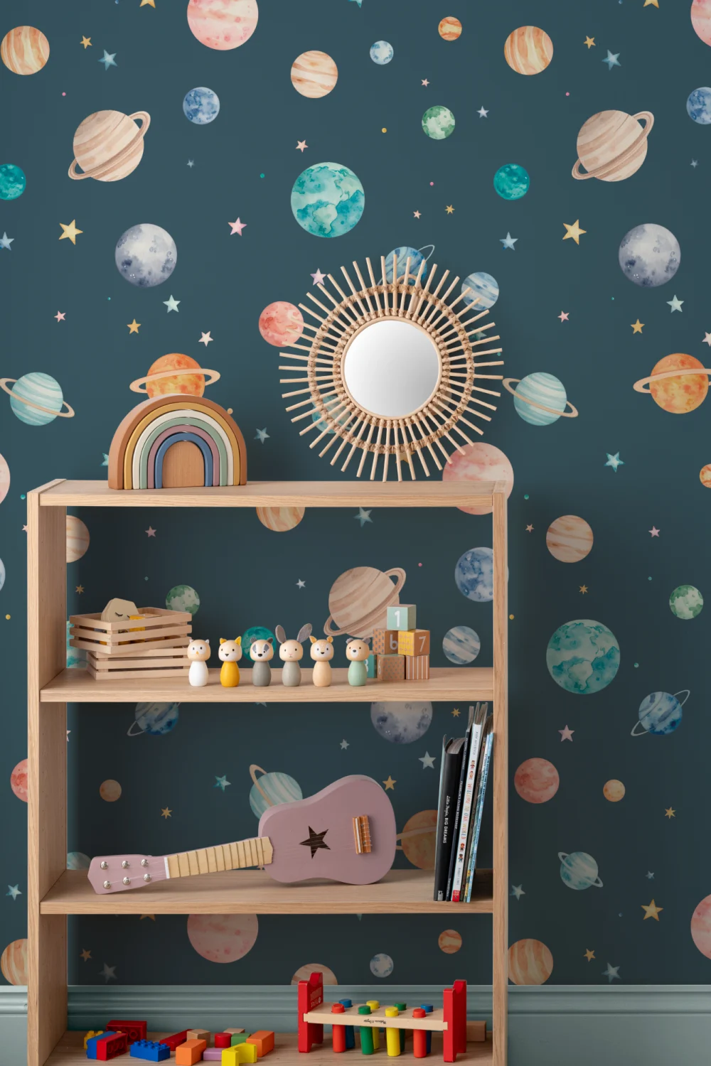 Kids' Multicolor Adventure Planetary Cosmos Wall Mural