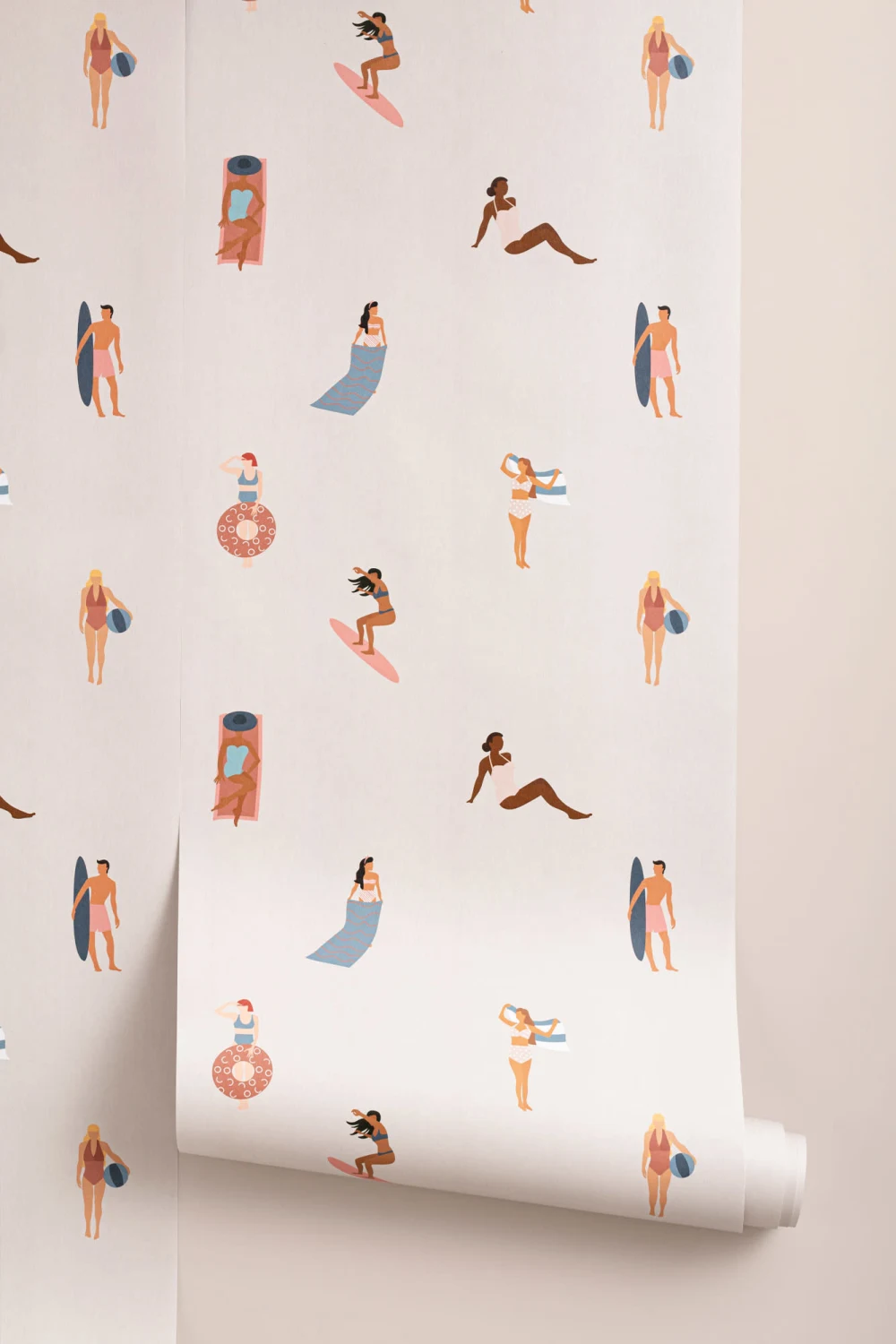 Cream Beach Life Seaside Repeat Pattern Wallpaper
