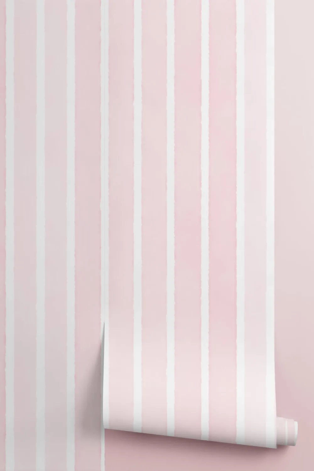 Pale Pink Watercolour Striped Wallpaper Mural