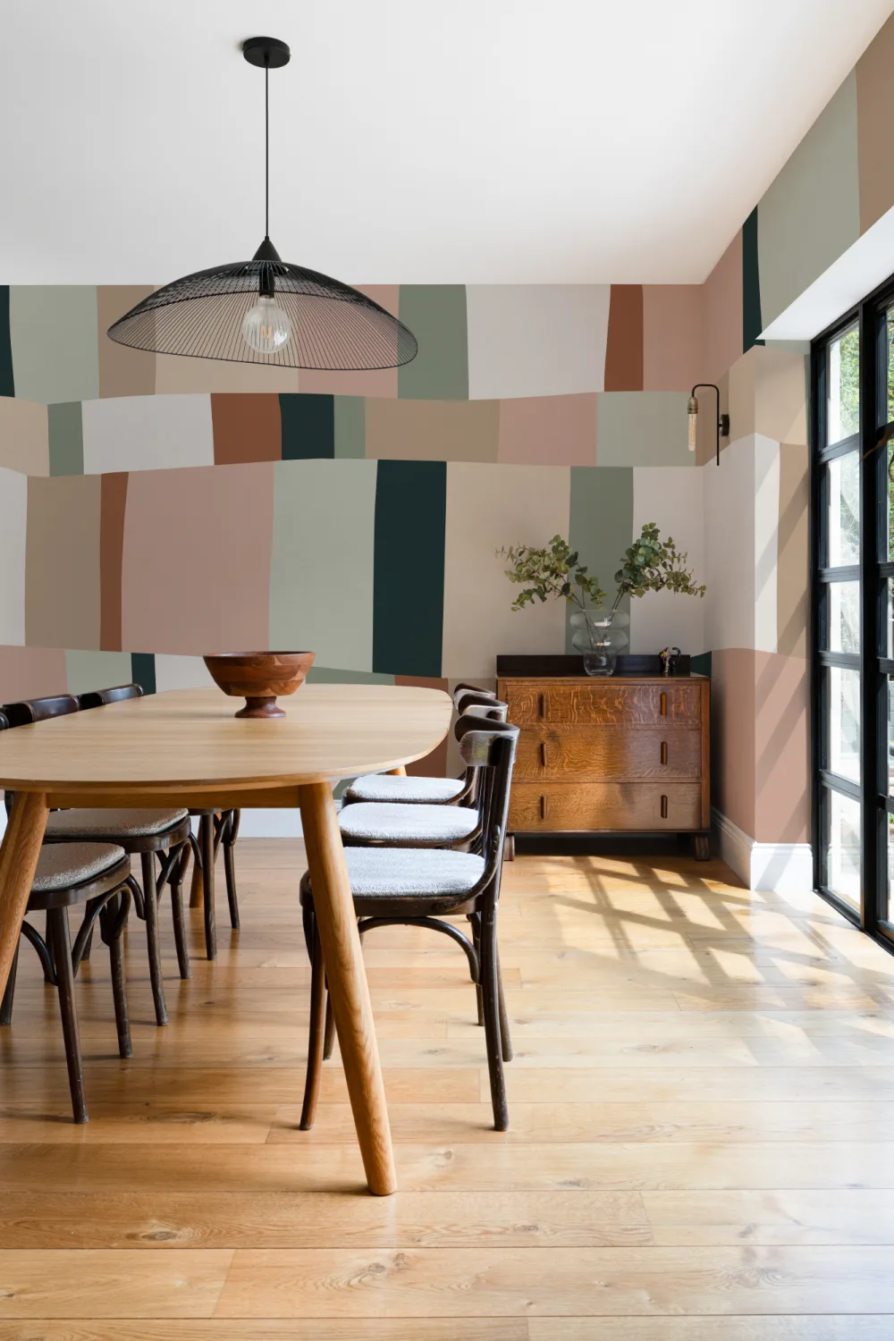 Pastel Colour Block Stripes Wallpaper Mural