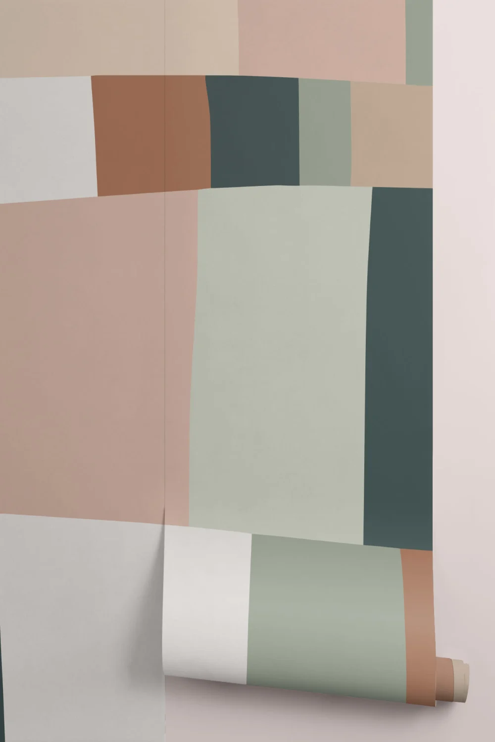 Pastel Colour Block Stripes Wallpaper Mural