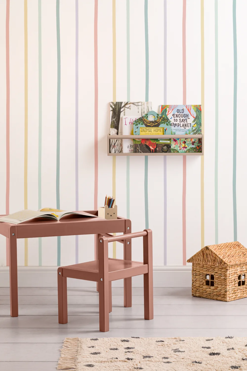 Pastel Rainbow Stripe Wallpaper