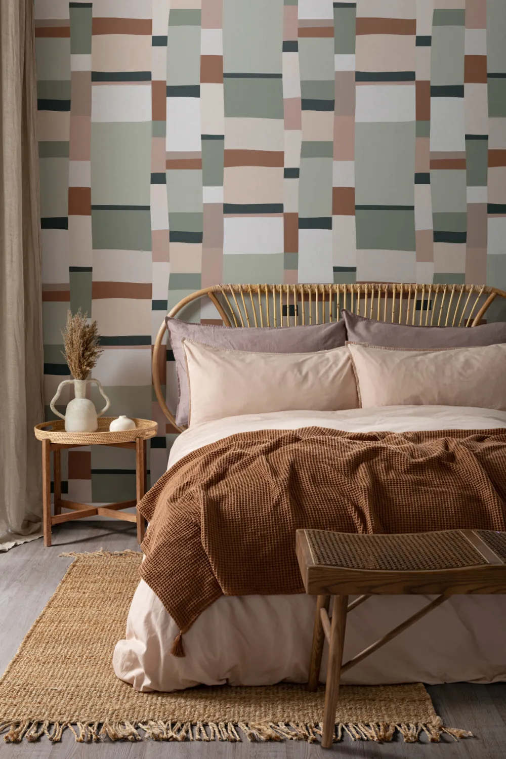 Pastel Colour Block Stripes Wallpaper
