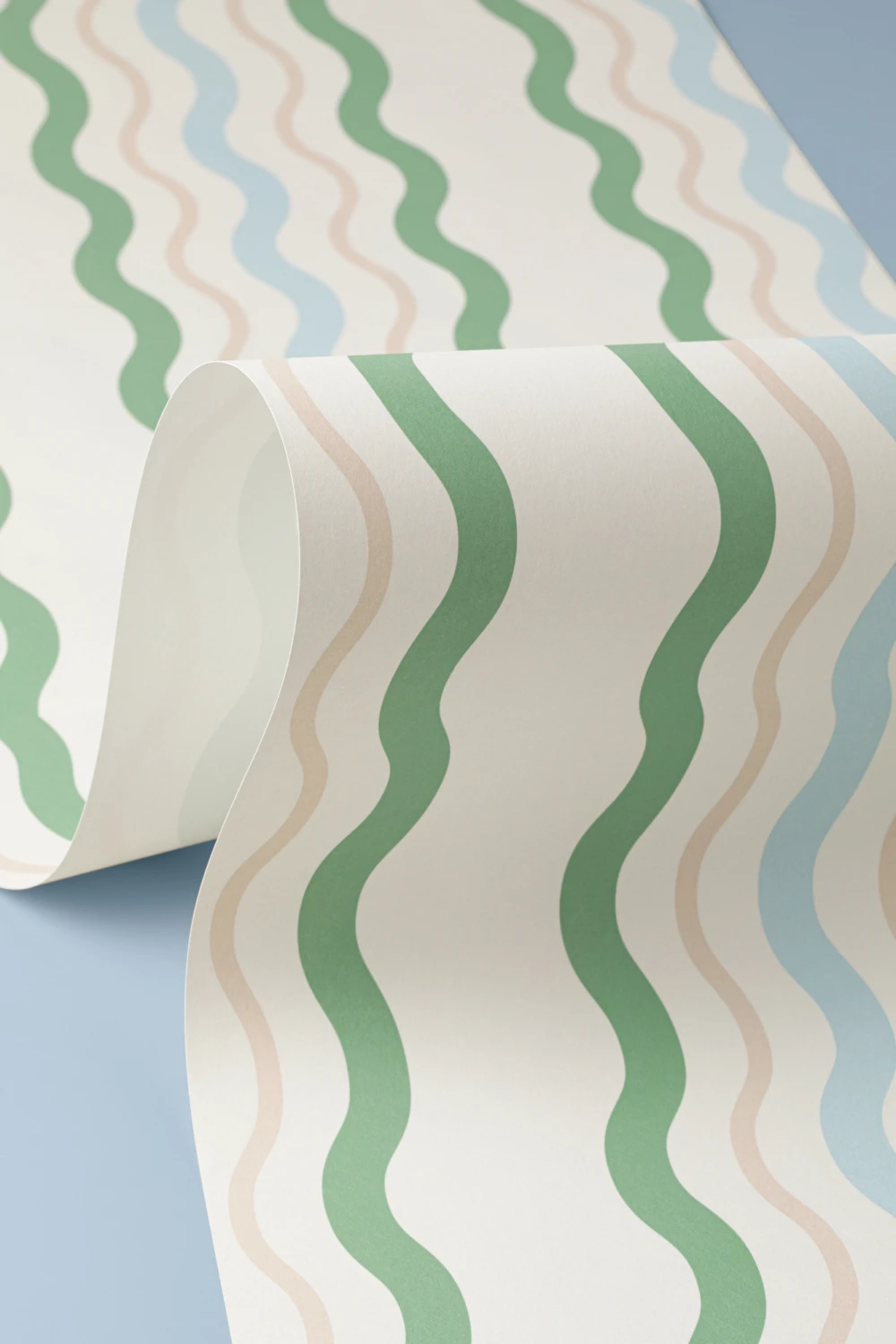 Wavy Ric Rac Striped Wallpaper