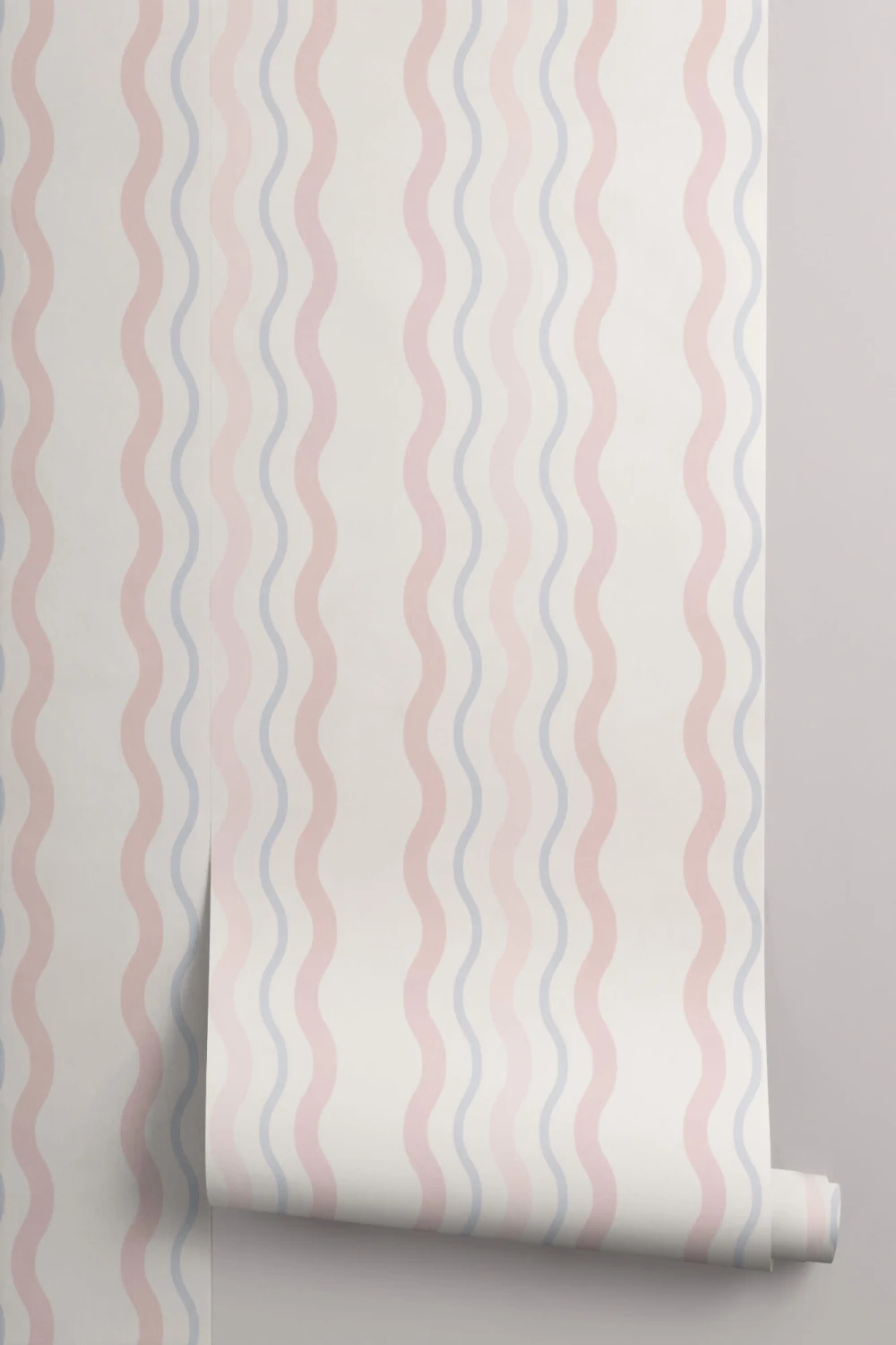 Rosa Mustertapete mit welligen Linien
