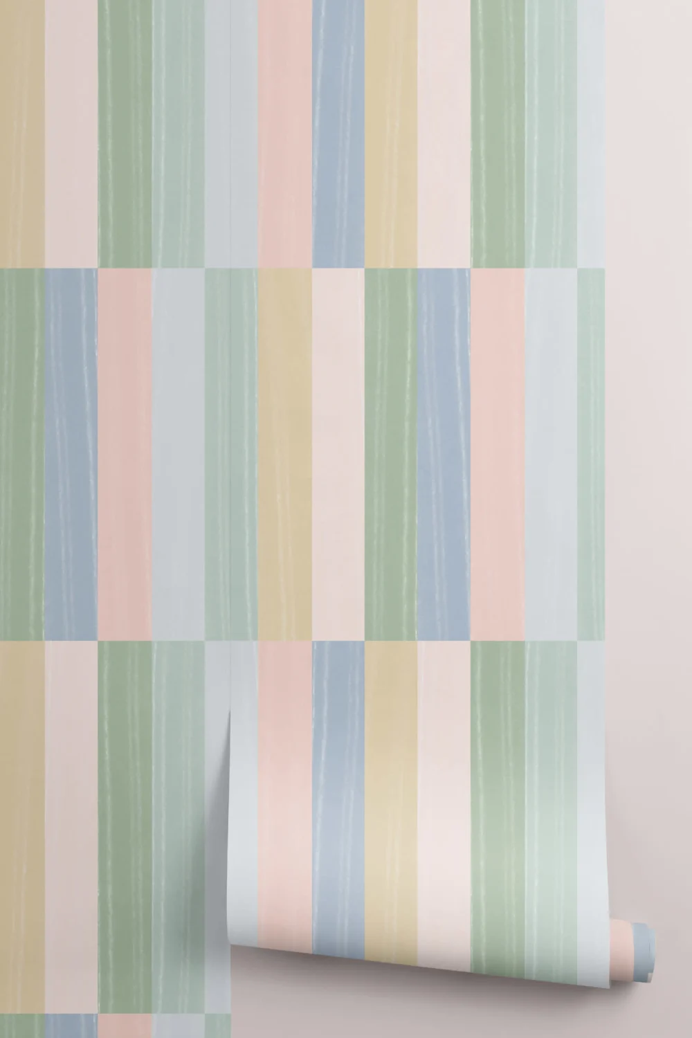 Soft Pastel Chunky Stripes Wallpaper Mural