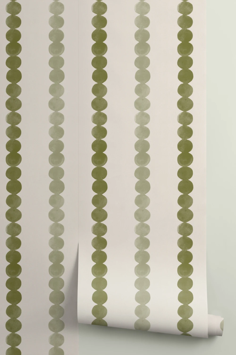 Green Retro Striped Pattern Wallpaper Mural