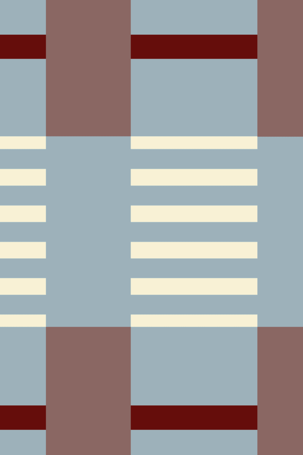 Blue Burgundy Checkered Pattern Contemporary Geometric Mural