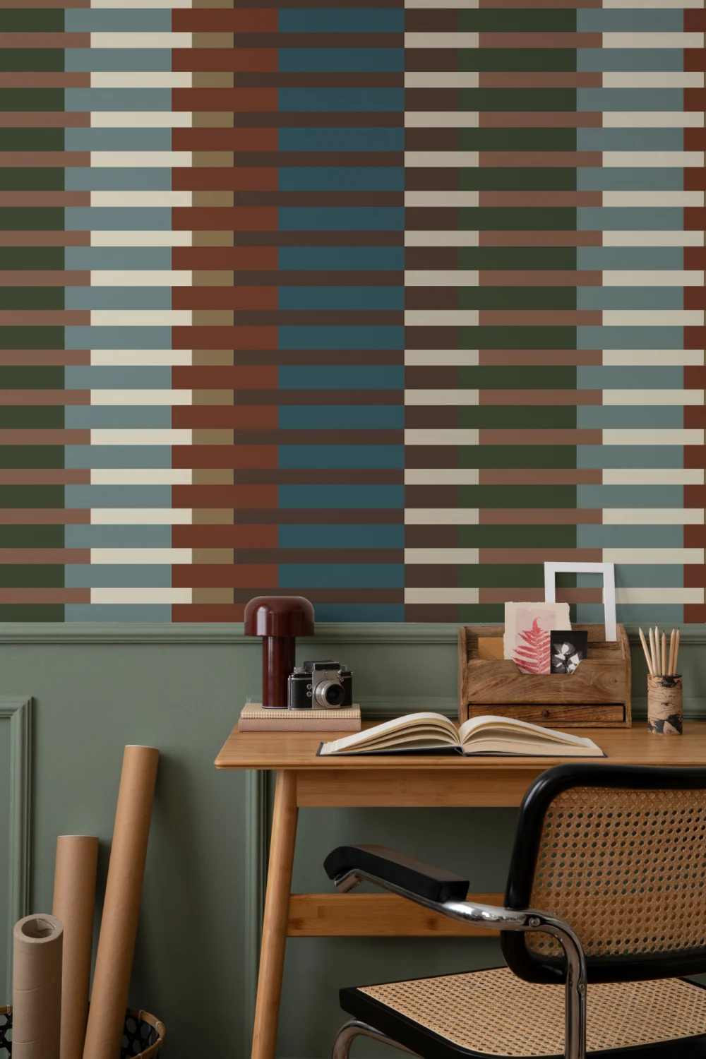 Multicolor cu dungi Retro Mid-Century Modern murale
