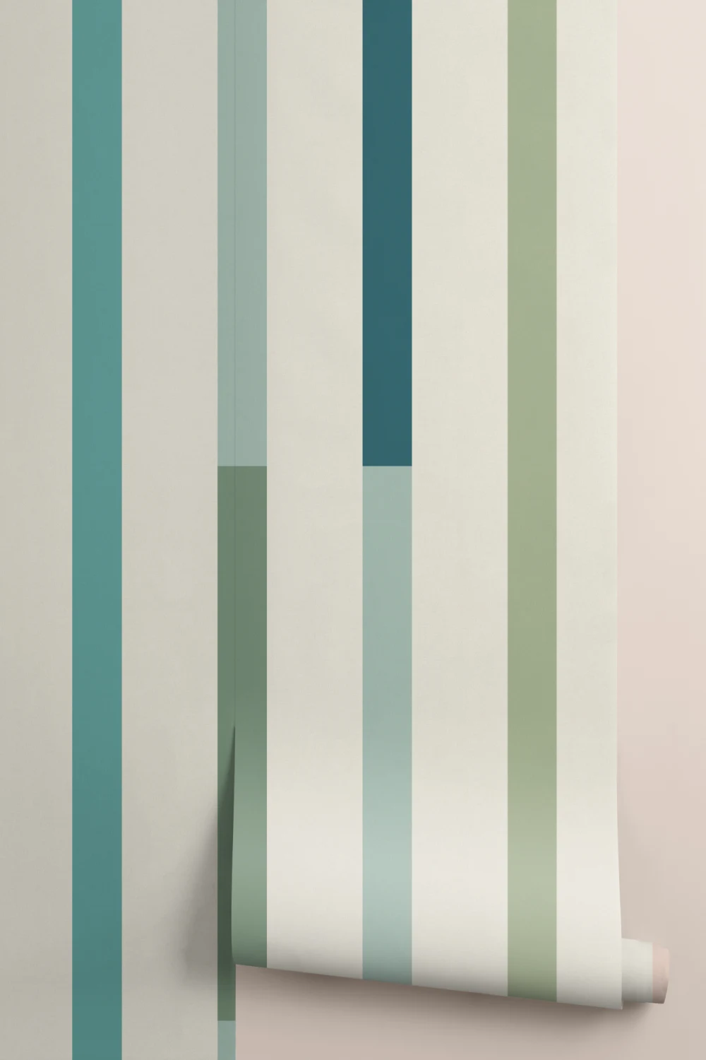 Fresco Multicolor Rayas Moderno Geo Patrón Mural de papel pintado