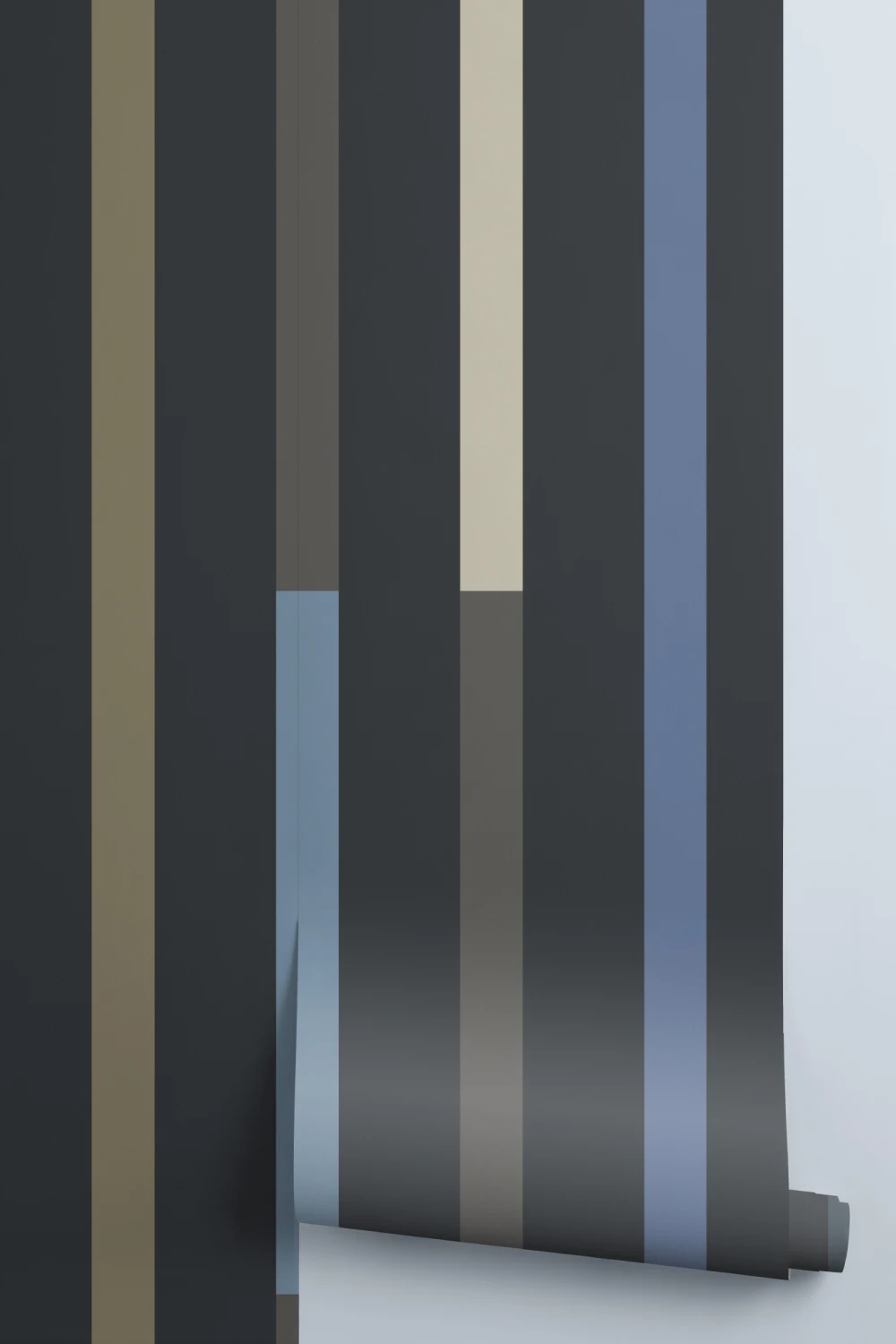 Blue Contemporary Striped Pattern Wall Mural