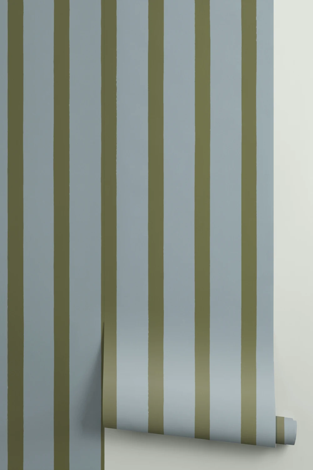 Blue And Green Striped Minimalist Pattern Wall Mural
