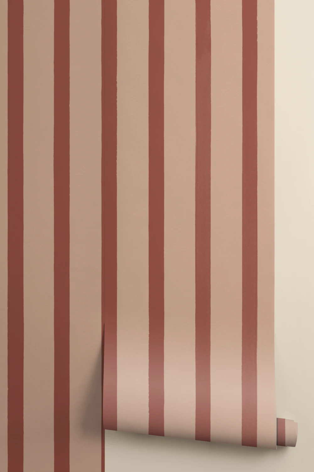 Pink And Red Striped Classic Wallpaper Feature Mural