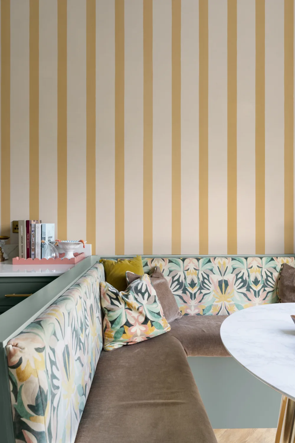 Warm Yellow Striped Pattern Mural For Vibrant Spaces