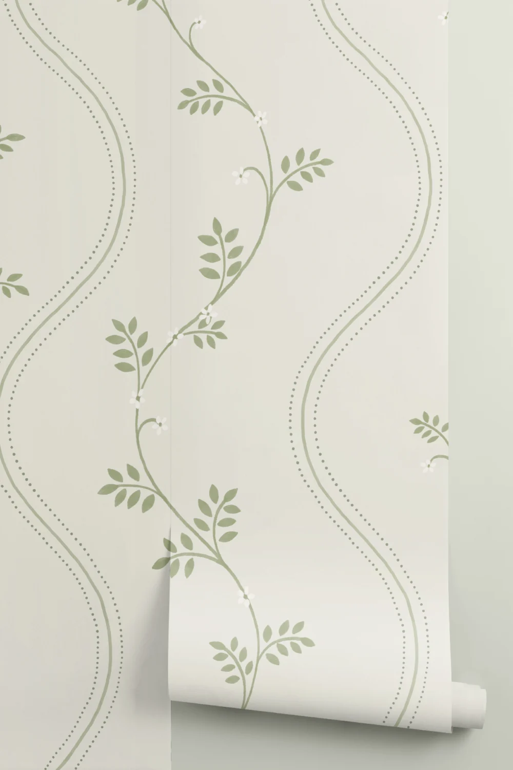 Verde Botanic cu dungi stil Vintage tapet murale
