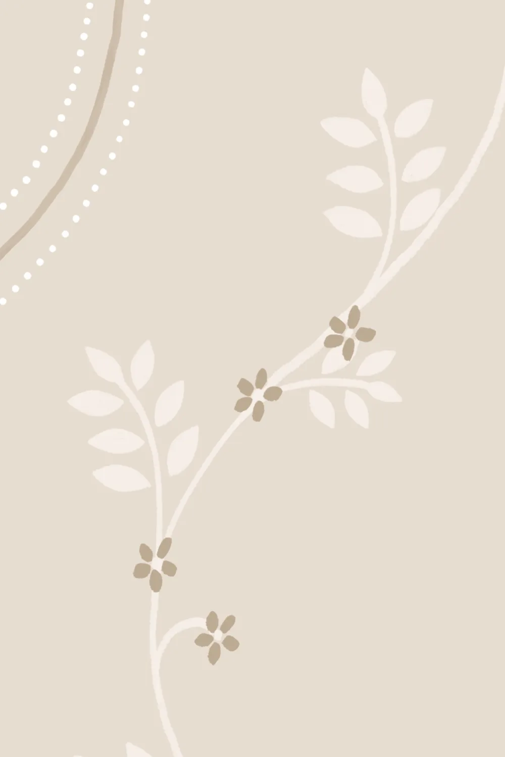 Beige Vintage Floral Pattern Wallpaper Mural
