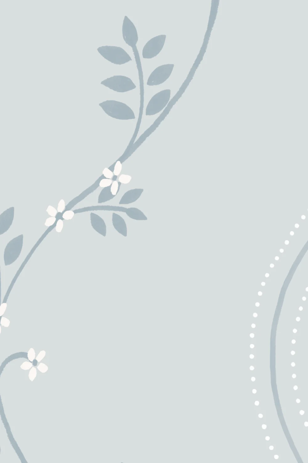Blue Vintage Floral Pattern Wallpaper Mural