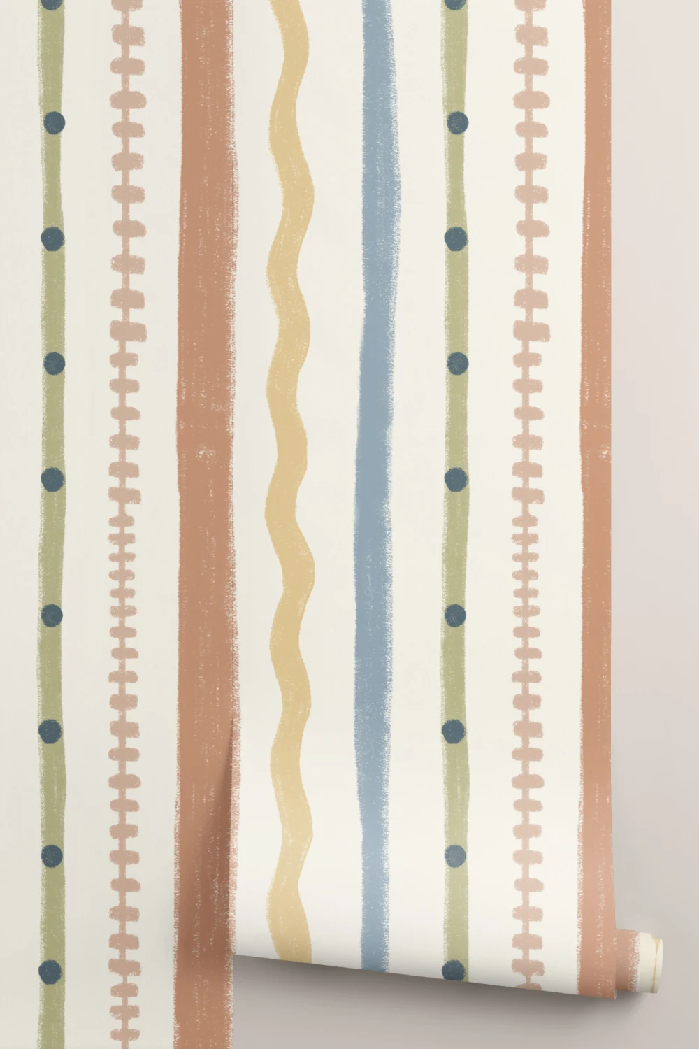 Multicolor Retro Striped Pattern Mural With Classic Twist