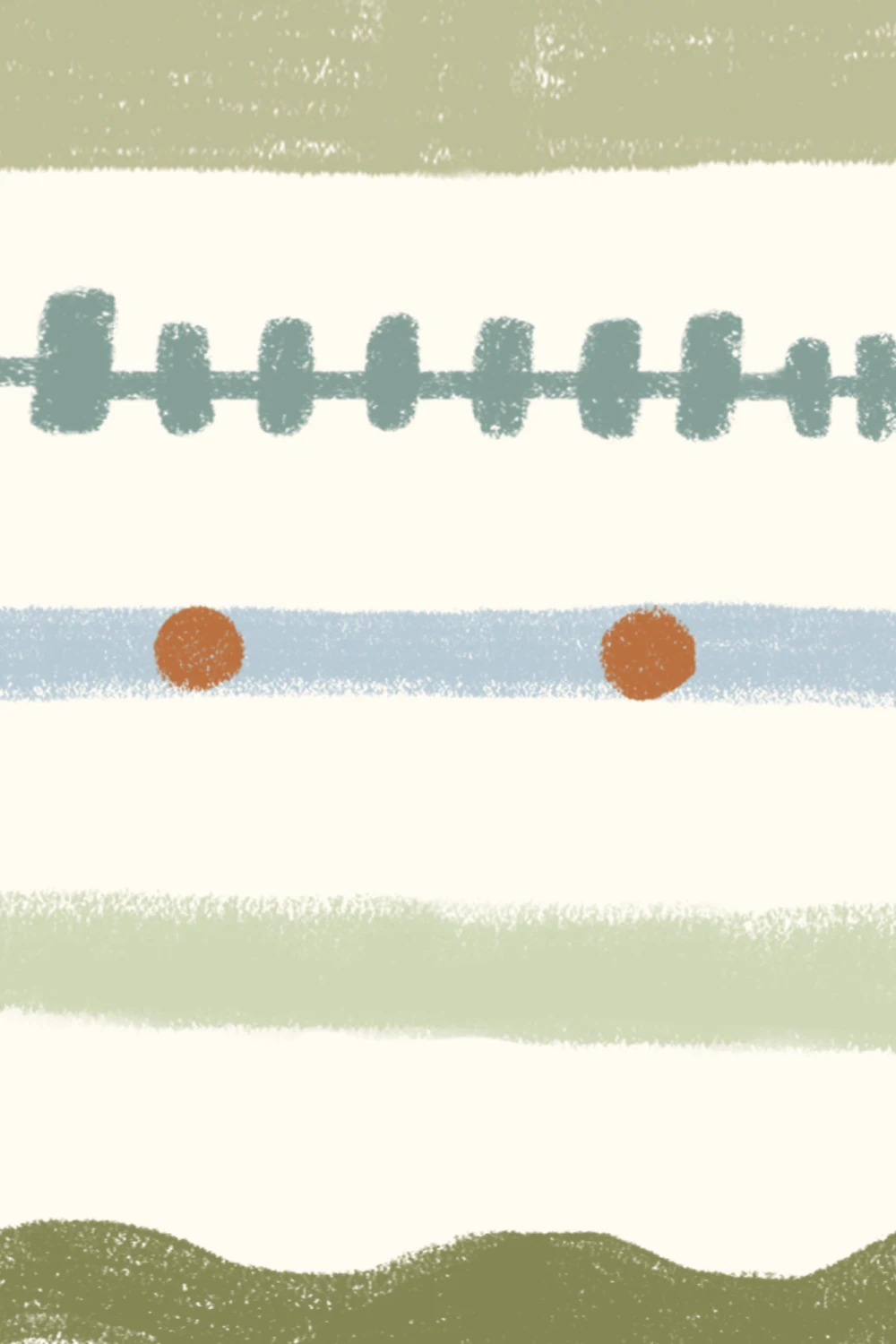Green Striped Retro Pattern Mural With Playful Vibe