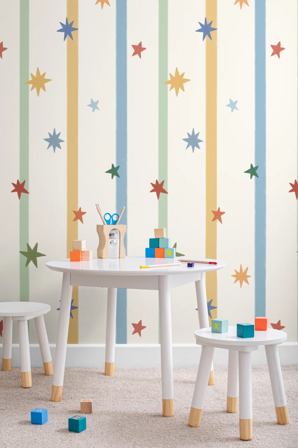 Multicolor Striped Classic Pattern Kids' Mural